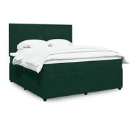 WDGJJFECNMUEHI Velours Doux Ressorts ensachés Lit 180x200cm Vert | Sommier à lattes Lit Matelas Vert foncé 180x200cm Velours Tête réglable Ressorts ensachés Surmatelas Confort nuit