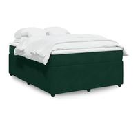 WDGJJFECNMUEHI Velours Doux Ressorts ensachés Lit Coffre Vert 160x200cm | Sommier à lattes et matelas 160x200 Vert foncé Velours avec surmatelas mousse à mémoire