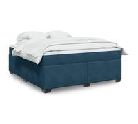 WDGJJFECNMUEHI Velours Doux Ressorts ensachés Lit sommier Bleu 180x200cm | Sommier lit matelas bleu foncé 180x200cm velours avec ressorts ensachés surmatelas mousse