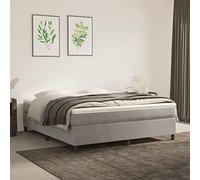 WDGJJFECNMUEHI Velours Doux Ressorts ensachés Lit sommier Gris 180x200cm | Sommier lattes lit matelas velours gris clair 180x200cm literie confortable avec surmatelas