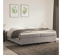 WDGJJFECNMUEHI Velours Doux Ressorts ensachés Lit sommier Gris 200x200cm | Sommier à lattes et matelas Gris clair 200x200cm Velours lit avec surmatelas mousse ressorts ensachés confort fermeté