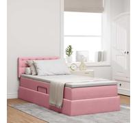 WDGJJFECNMUEHI Velours hydraulique scandinave 90x200 cm Rose | Lit de Rangement Velours Rose 90x200 cm avec Matelas Inclus et Mecanisme Hydraulique pour Chambre Moderne