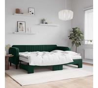 WDGJJFECNMUEHI Velours lit gigogne 2 en 1 80x200cm Vert | Lit de jour avec gigogne et matelas velours vert foncé 80x200cm canapé-lit 2 en 1