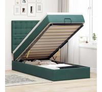 WDGJJFECNMUEHI Velours Rangement Matelas Ressorts ensachés 80x200 cm Vert | Cadre de lit ottoman avec matelas vert foncé 80x200 cm velours rangement hydraulique surmatelas ressort ensaché tête de lit