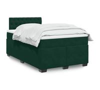 WDGJJFECNMUEHI Velours Ressorts ensachés Lit à sommier 120x190 cm Vert | Sommier lattes lit matelas vert foncé 120x190 cm avec surmatelas mousse confortable