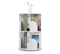 WDRENTOOL Bibliothèque pivotante à 360 °, à 2 étages, avec 8 compartiments, stable, capacité de charge de 60 kg, pour salon, chambre à coucher, bureau, 40 x 60 cm