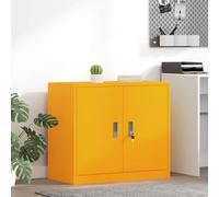 WDSAYREH Armoire de bureau en acier jaune moutarde 80 x 40 x 70 cm, armoire de rangement industrielle avec portes verrouillables, acier revêtu par pulvérisation pour plus de durabilité, espace de