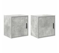 WDSAYREH Lot de 2 armoires murales de garage en bois gris béton | Résistant à l'humidité, facile d'entretien, beaucoup d'espace de rangement, pour garage, cave, atelier