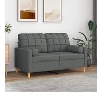 WDSAYREH Lot de 2 coussins cylindriques en tissu résistant, gris foncé, Ø 15 x 50 cm, avec housses amovibles et fermeture éclair pour un nettoyage facile, coussins décoratifs pratiques
