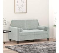 WDSAYREH Lot de 2 coussins cylindriques en velours avec fermeture éclair - 15 x 50 cm - Housses de coussin décoratives douces - Amovibles - Pour canapé et lit - Gris clair