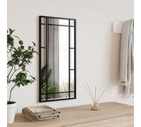 WDSAYREH Miroir mural rectangulaire en fer noir - 30 x 60 cm - Miroir suspendu minimaliste en verre avec cadre revêtu par pulvérisation pour une image claire - Vertical ou horizontal
