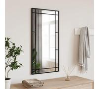 WDSAYREH Miroir mural rectangulaire noir 40 x 80 cm, cadre en fer avec surface revêtue de poudre, montage vertical ou horizontal, miroir clair pour chambre à coucher, couloir, salon