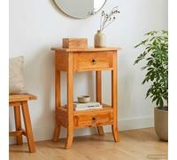 WDSAYREH Table console rustique en bois d'acajou massif, 50,5 x 30 x 75,5 cm, avec tiroirs et grain de bois naturel, idéale pour le salon, le couloir ou la chambre à coucher.