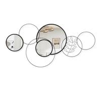 WDSHIYI Lot de 4 miroirs muraux ronds avec cadre en métal noir - Miroirs décoratifs modernes pour salon, chambre à coucher, entrée, salle de bain - 40 x 80 cm
