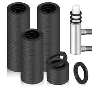 WDZGX Rondelle Plate Caoutchouc Plastique Entretoise Nylon Plat Rondelles | 100PCS 10x15mm pour Gonds de Porte Bague Paumelle Connexions Électriques aux Appareils Noir (1mm 50Pcs & 2mm50Pcs)