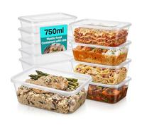 We Can Source It Ltd 500ml/650ml/750ml/1000ml Plastique Micro-Ondes Réfrigérateur Sécurité Nourriture Repas Prép Recyclable à Emporter Récipients Et Couvercles Traiteur Grade Plastique Bpa Gratuit
