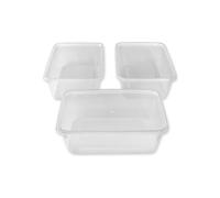 We Can Source It Ltd - Plastique Transparent Qualité Conteneurs Rectangulaire Tubes avec Couvercles Micro-Ondes Alimentaire Repas A Emporter - 500ml