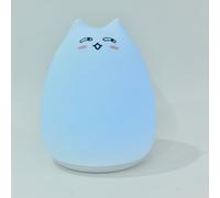 WE Grande Veilleuse enfant en forme de chat - rechargeable - avec télécommande - 25 cm