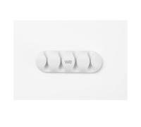 WE Organisateur de câbles pour bureau ou voiture - 4 emplacements x 2pcs - en silicone - coloris blanc