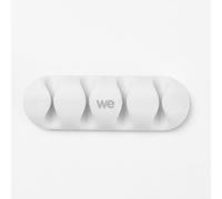 WE Organisateur de câbles pour bureau ou voiture - 4 emplacements x 2pcs - en silicone - coloris blanc