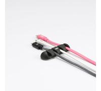 WE Organisateur de câbles pour bureau ou voiture - 4 emplacements x 2pcs - en silicone - coloris noir