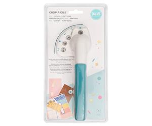 We R Makers Crop-A-Dile Functional Multi-Hole Punch - Poinçonneuse Rotative avec 5 Formes - Perforatrice pour Papier, Cuir, Mousse & Carton - pour Scrapbooking, Cartes, Étiquettes & Journaling