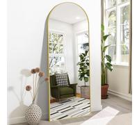 Weare Home Miroir pleine longueur arqué 165 x 60 cm sur pied bombé, cadre doré, monté au mur ou incliné, miroir de sol pour chambre à coucher et salon