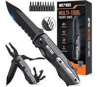 WEARXI Cadeau Homme, 13 en 1 Couteau de Survie Pliant Multifonction, Idee Cadeau Anniversaire Homme Noel, Couteau Suisse de Poche, Idéal pour Camping, Randonnée, Outdoor, Bricolage, Survi