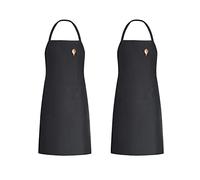 Weavric Grand tablier de bistrot unisexe avec longues cravates, pour homme et femme, chef, cuisine, artisanat, barbecue, dessin, 81,3 x 71,1 cm, noir, 1 pocket