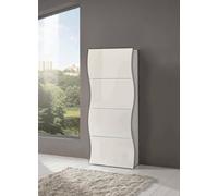 Web Convenienza Meuble à Chaussures de mer pour 16/24 Paires de Chaussures Moderne Blanc Brillant, fabriqué en Italie, Portes en Bois (4 Portes)