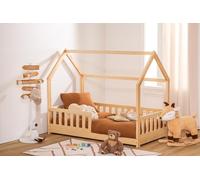 WEB2O Atmosphera Lit cabane pour Enfant en Bois Naturel 80x160 cm (80x160)