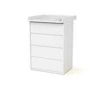 WEBABY - Commode 4 tiroirs avec plan a langer 70 cm Blanc -