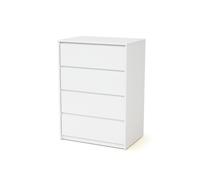 WEBABY - Commode 4 tiroirs en bois Blanc -
