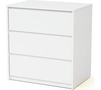WEBABY - Commode bébé 3 tiroirs en bois UNO Blanc