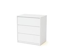 WEBABY - Commode bébé 3 tiroirs en bois UNO - Blanc | Meuble chambre enfant | 71 x 48 x 72,5 cm