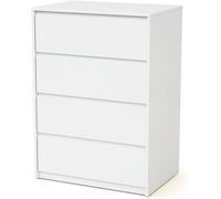 WEBABY Commode bébé 4 tiroirs en bois UNO Blanche 71 x 48 x 98 5 cm Meuble chambre enfant