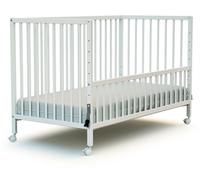 WEBABY – Lit bébé cododo LIO 60x120 cm Bois massif Réglable en hauteur avec roulettes Blanc