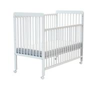 Webaby - Lit bébé Coulissant en Bois 60x120 LIVO Hêtre Verni| Sommier réglable 3 hauteurs |4 Roues multidirectionnelles avec Frein