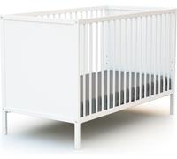 WEBABY - Lit bébé en bois 60 x 120 cm ALBA Blanc