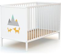 WEBABY - Lit bébé en bois 60 x 120 cm ALBA Renard Blanc