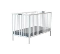WEBABY - Lit bébé Pliant en Bois 60x120cm Blanc Flex| Bois Massif | Dès la Naissance| Sommier à Lattes | Compact | Transportable | Pliable |Gain de Place | Lit de Voyage
