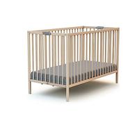 Webaby - Lit bébé Pliant en Bois 60x120cm Hêtre Brut Flex | Bois Massif | Dès la Naissance | Sommier à Lattes | Compact | Transportable | Pliable |Gain de Place
