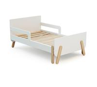 WEBABY - Lit Enfant Extensible en Bois 80x140-165-190 Pirate - Blanc