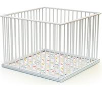 WEBABY - Parc bébé en bois 100x100 CUBO Blanc
