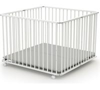 WEBABY - Parc bébé pliant en bois 100 x 100 cm CALI Blanc