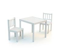WEBABY - Petite chaise et table en bois Blanc Blanc - Taille unique