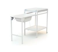 WEBABY - Table à Langer avec Baignoire en bois LILO Blanc -