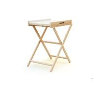 WEBABY - Table à langer pliante PALA Hêtre verni | Dimensions ouverte (L x l x H) : 78 x 58 x 90,5 cm | Dimensions pliée (L x l x H) : 58 x 11,5 x 111,5 cm | Matelas PVC inclus