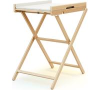 WEBABY - Table à langer pliante PALA Hêtre verni | Dimensions ouverte (L x l x H) : 78 x 58 x 90,5 cm | Dimensions pliée (L x l x H) : 58 x 11,5 x 111,5 cm | Matelas PVC inclus