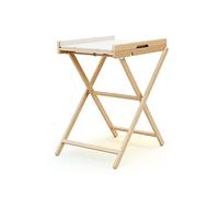 WEBABY - Table à langer pliante PALA Hêtre verni | Dimensions ouverte (L x l x H) : 78 x 58 x 90,5 cm | Dimensions pliée (L x l x H) : 58 x 11,5 x 111,5 cm | Matelas PVC inclus
